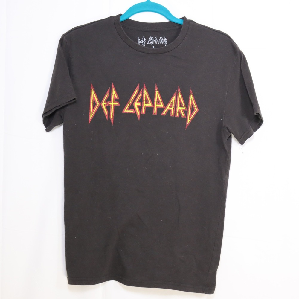Def Leppard Graphic T-Shirt Mens Small Black Good Condition Rock Band Tee